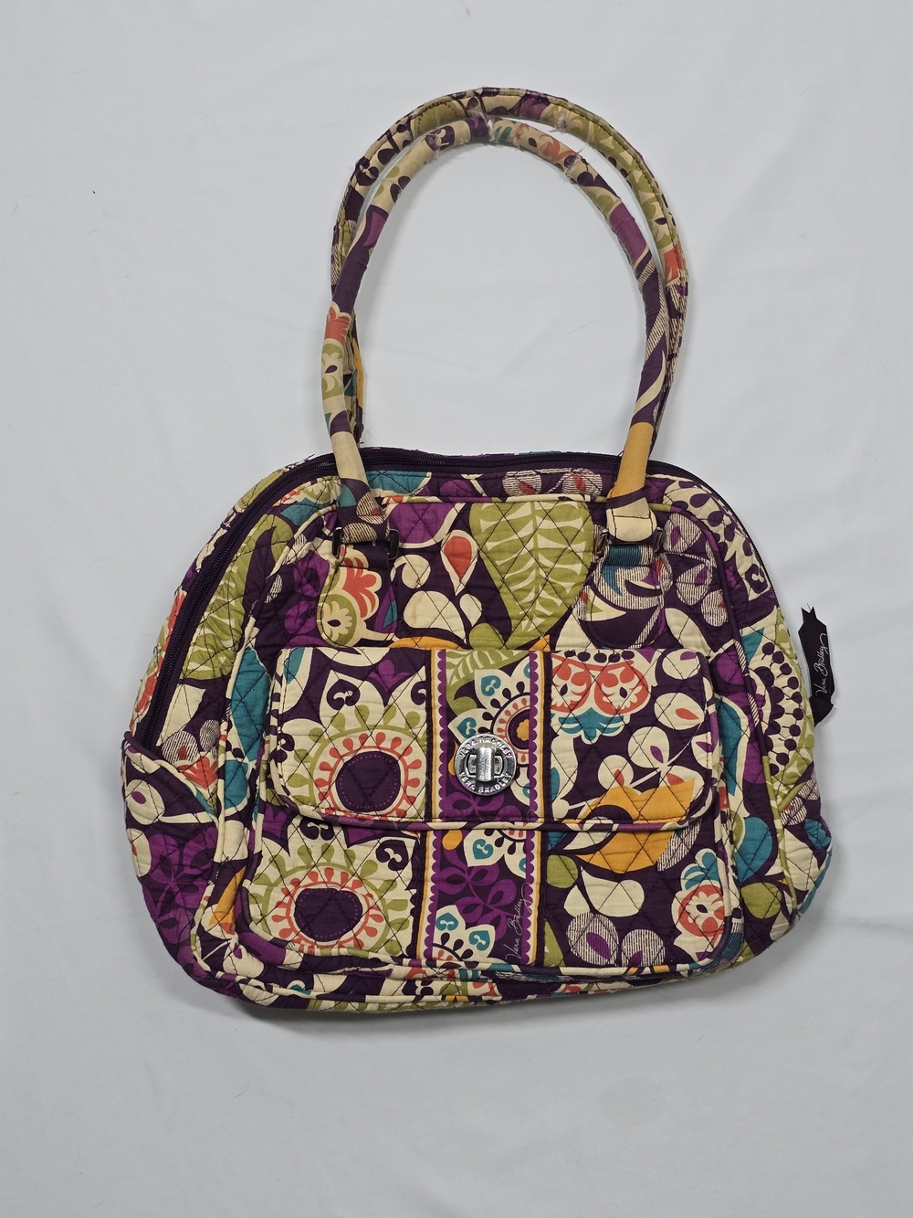 Vera Bradley French Paisley Quilted Cotton Turn-Lock Shoulder Bag Purse